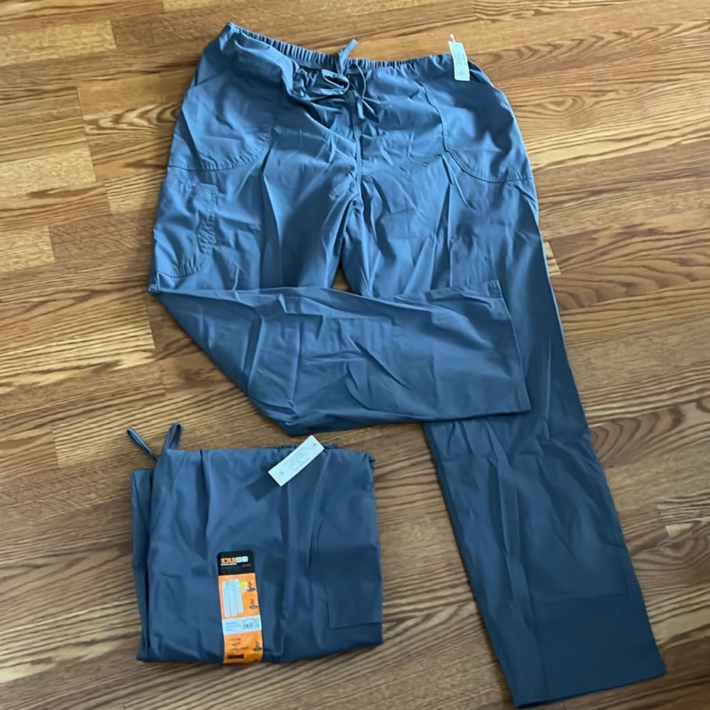 Scrub star, woman’s drawstring, scrub pants, dark gray and color,